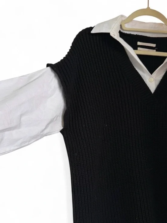 Anthropologie Black V-Neck Sweater Vest - Picture 5 of 7